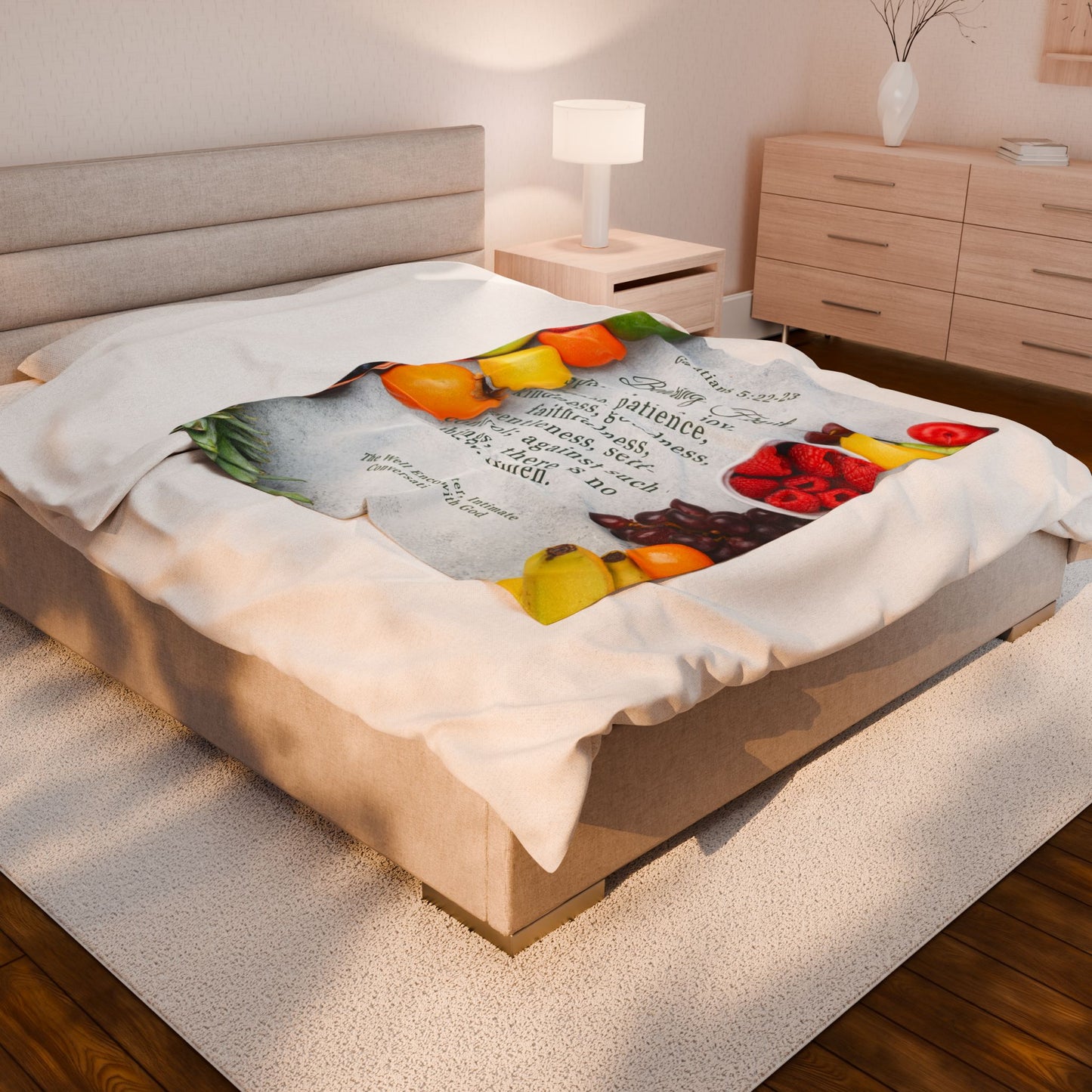 Velveteen Plush Blanket - Bearing Fruit Christian