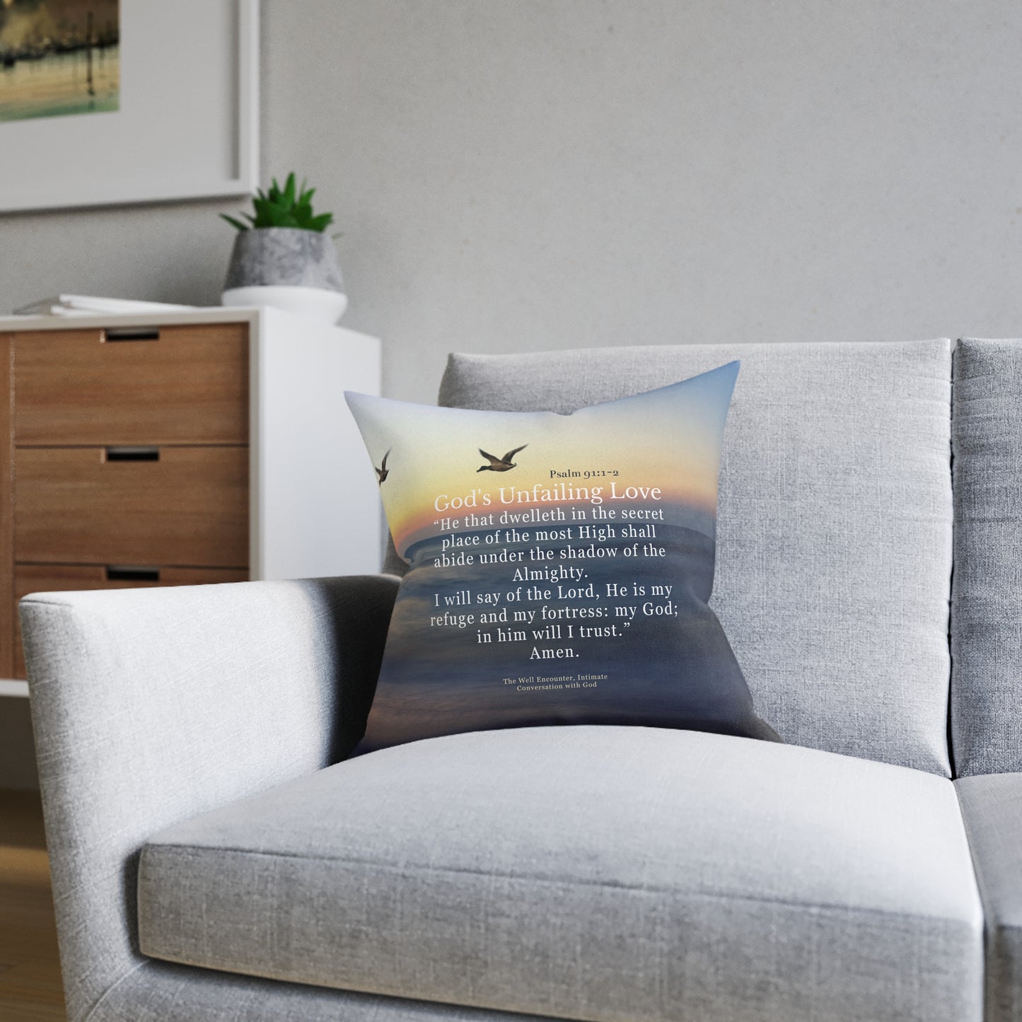 God's Unfailing Love Square Pillow