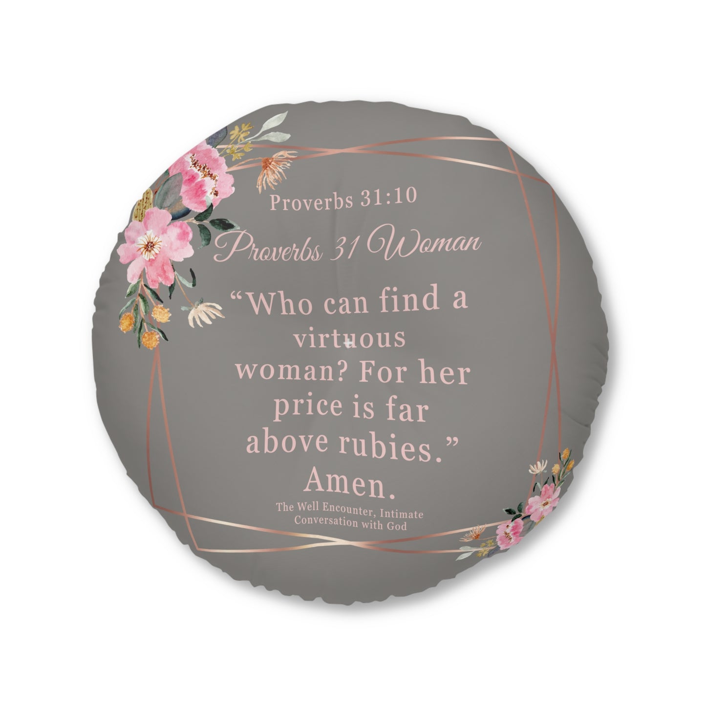 Round Floor Pillow - Proverbs 31 Design
