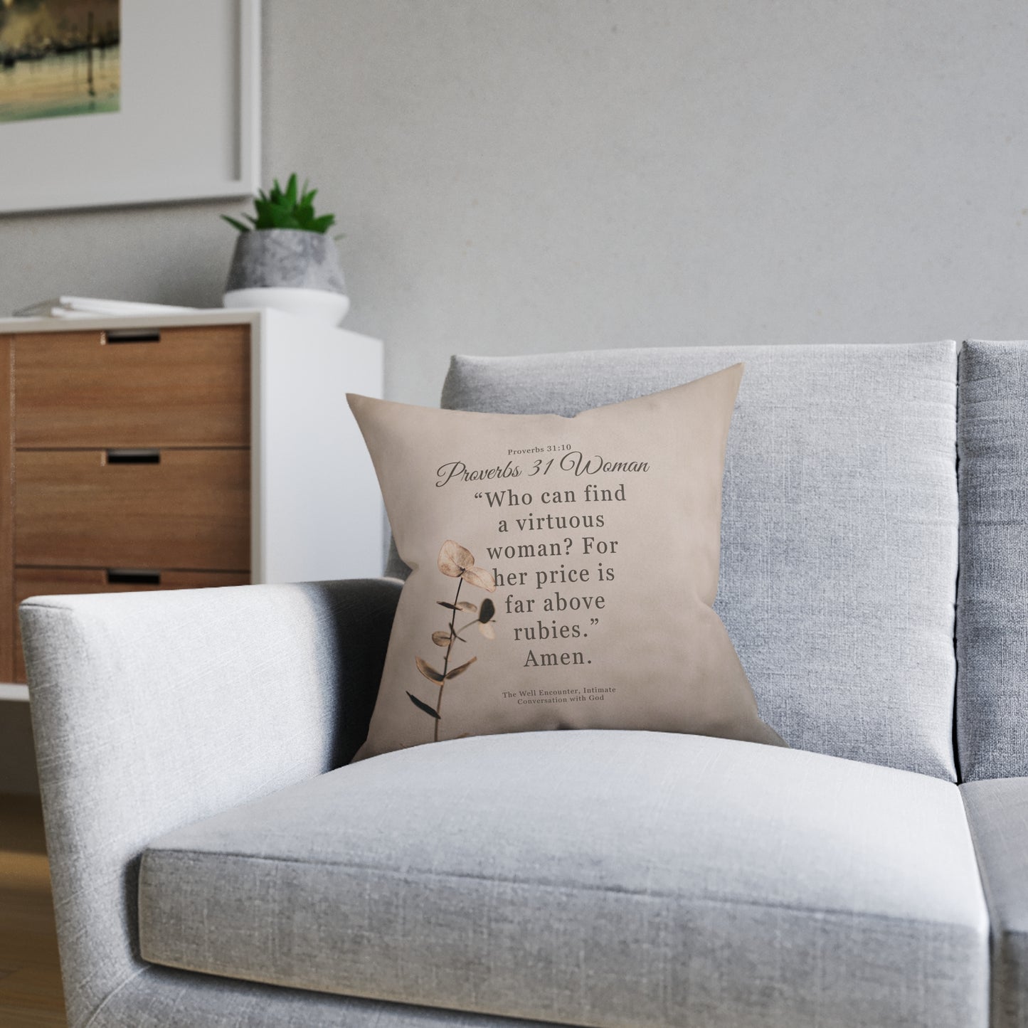 Proverbs 31 Woman Inspirational Square Pillow