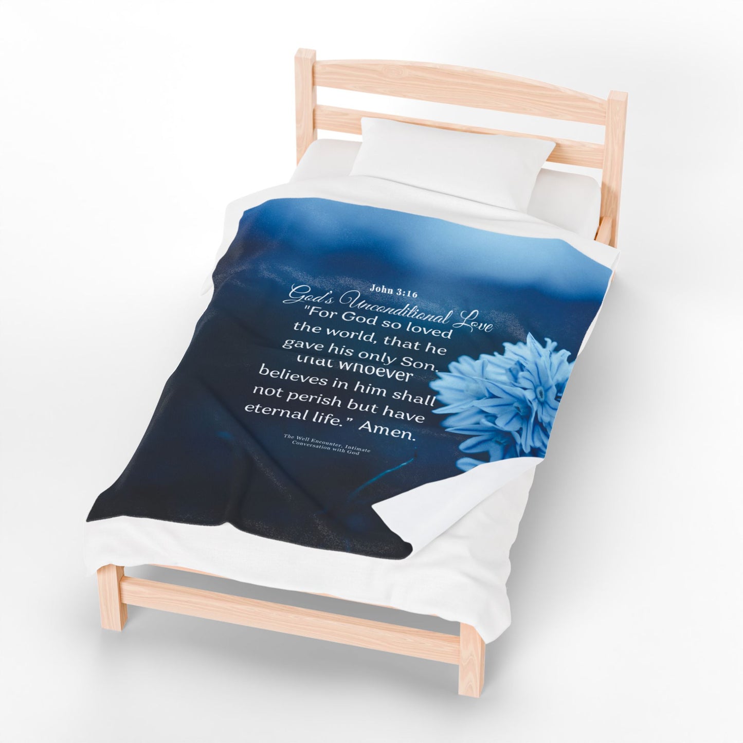 God's Unconditional Love Velveteen Plush Blanket John 3:16