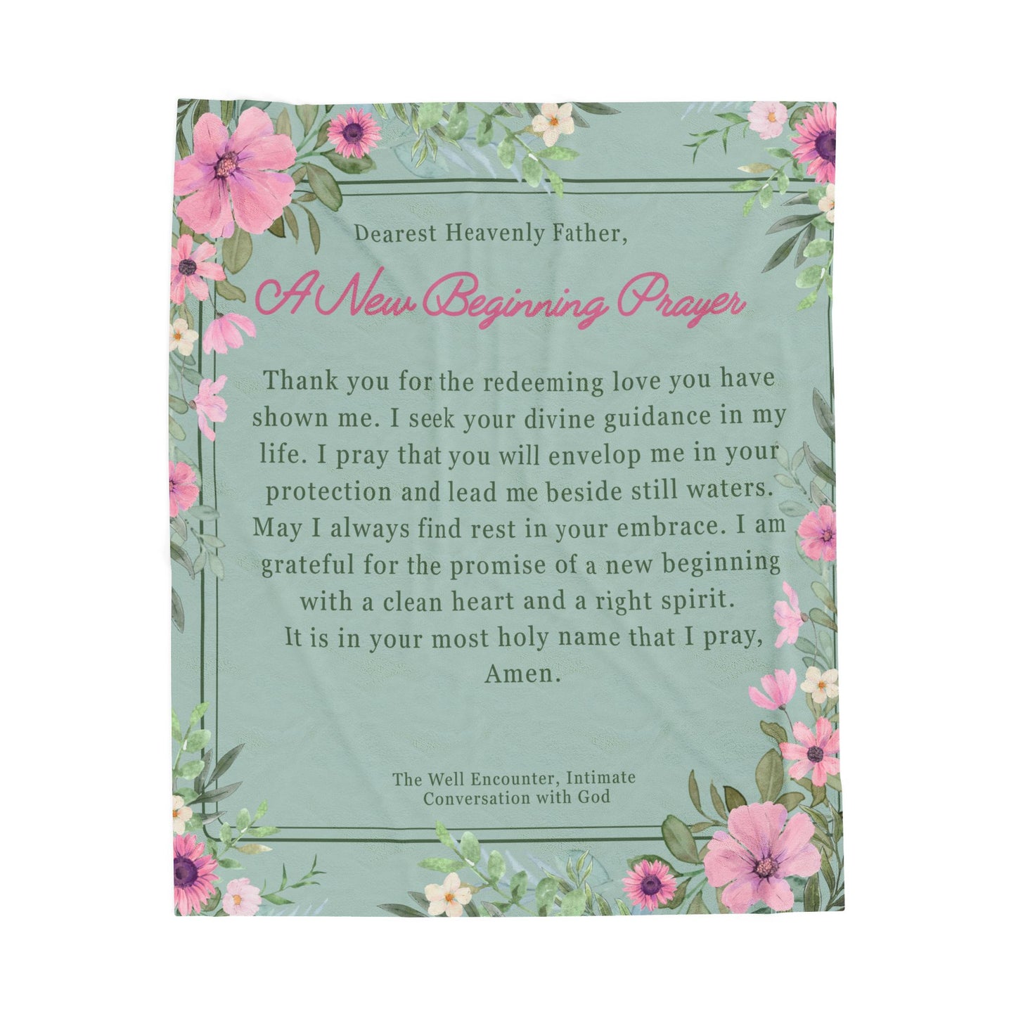 A New Beginning Inspirational Prayer Velveteen Plush Blanket, Cozy Blanket, Gift for New Beginnings, Comforter, Thoughtful Home Decor