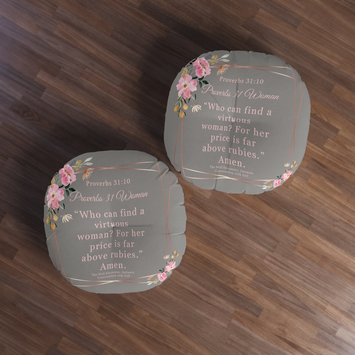 Round Floor Pillow - Proverbs 31 Design