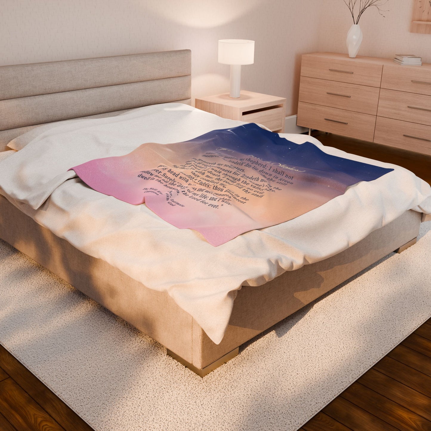 The Lord is My Shepard Inspirational Blanket | Cozy Velveteen Plush Throw for Comfort, Home Decor, Gift for Her, Christian Encouragement