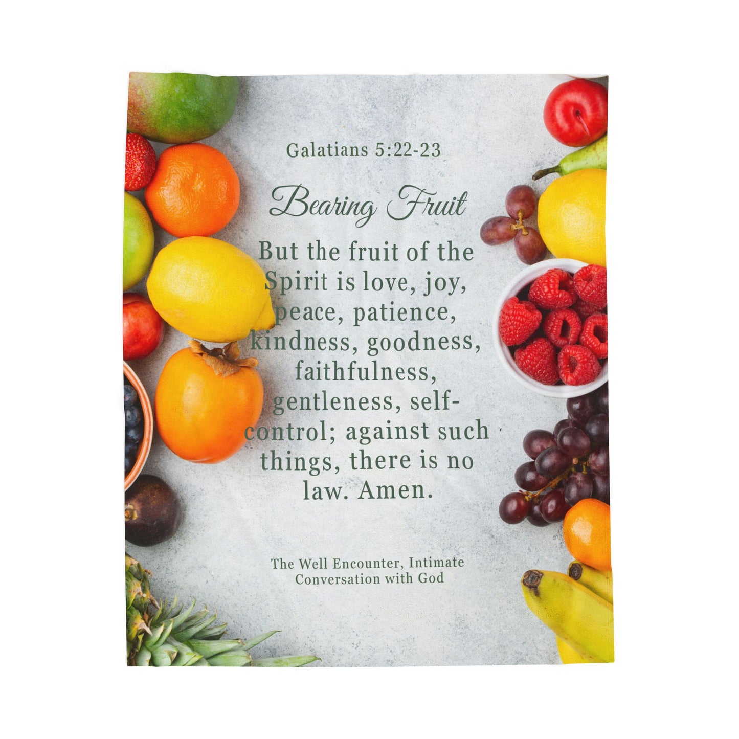 Velveteen Plush Blanket - Bearing Fruit Christian