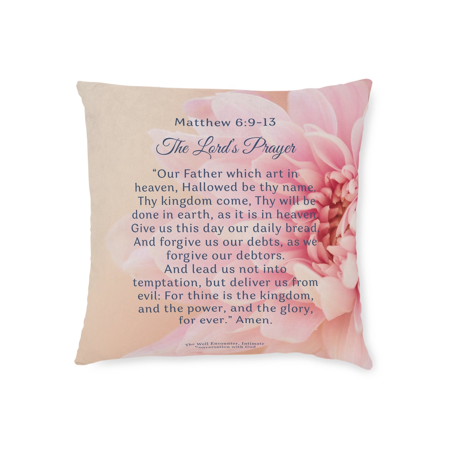 Faith-Inspired Square Pillow with The Lord's Prayer