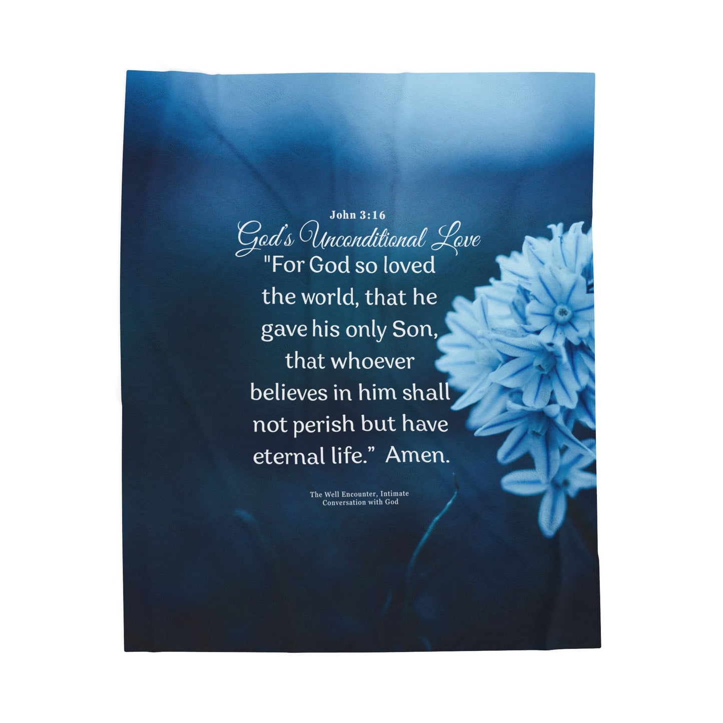 God's Unconditional Love Velveteen Plush Blanket John 3:16