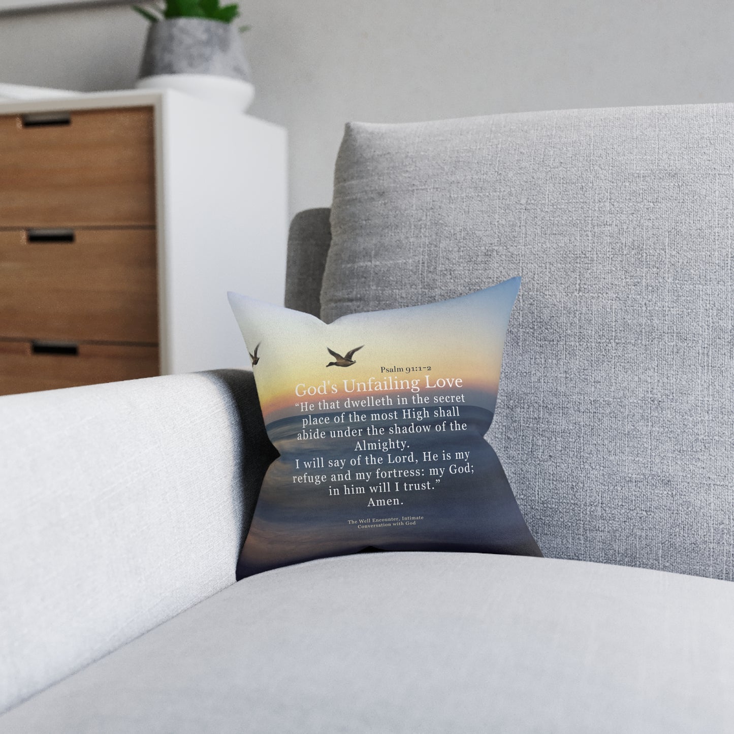God's Unfailing Love Square Pillow