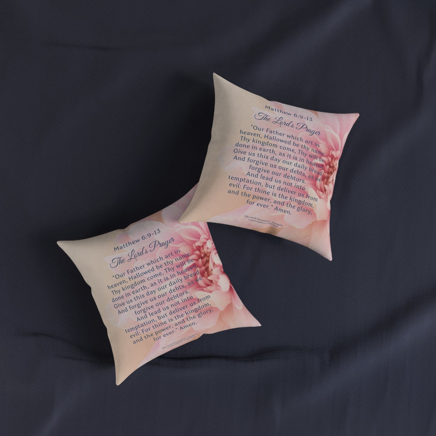 Faith-Inspired Square Pillow with The Lord's Prayer