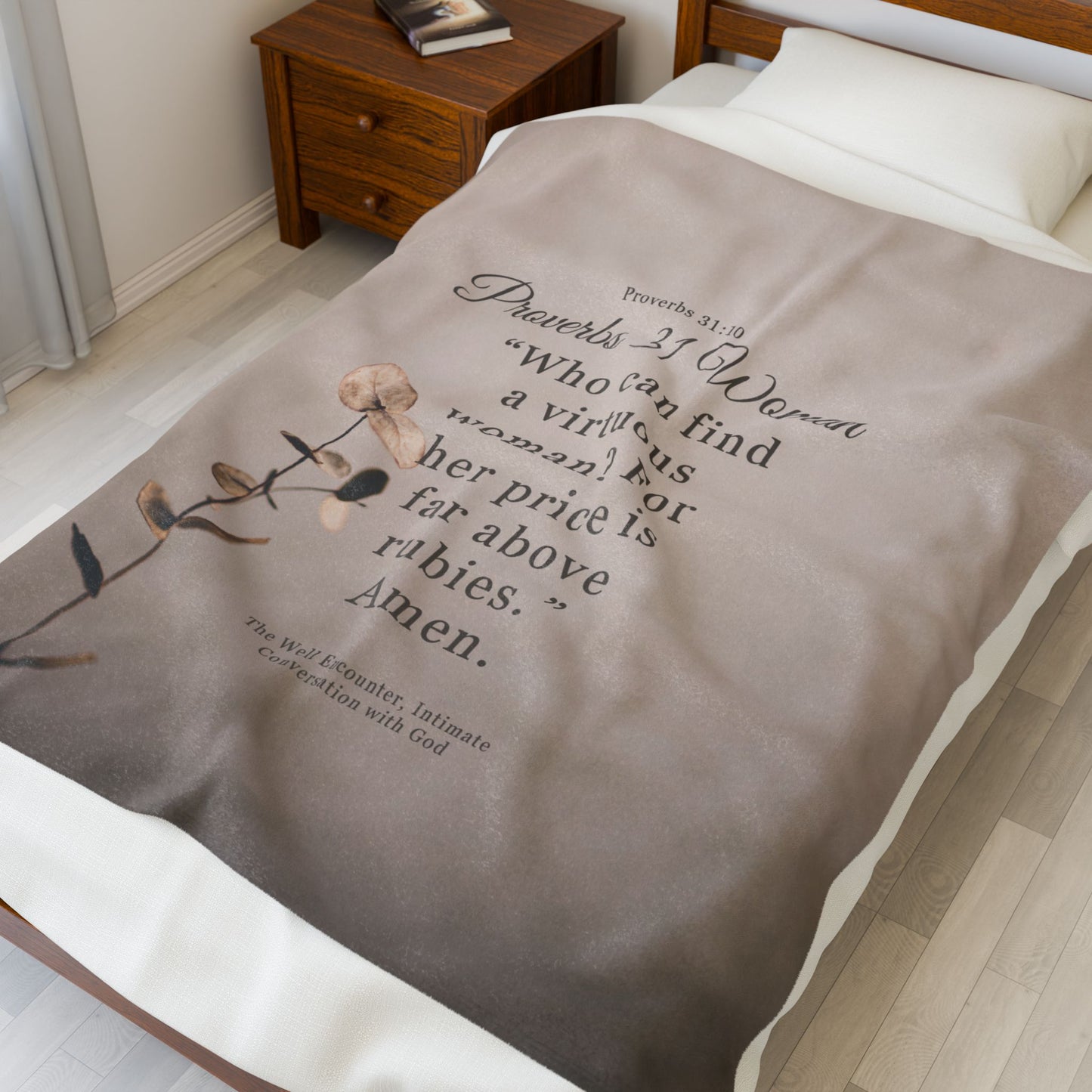 Proverbs 31 Woman Velveteen Plush Blanket - Inspirational Home Decor for Relaxation, Gift for Her, Cozy Reading, Wedding Gift, Bible [...]