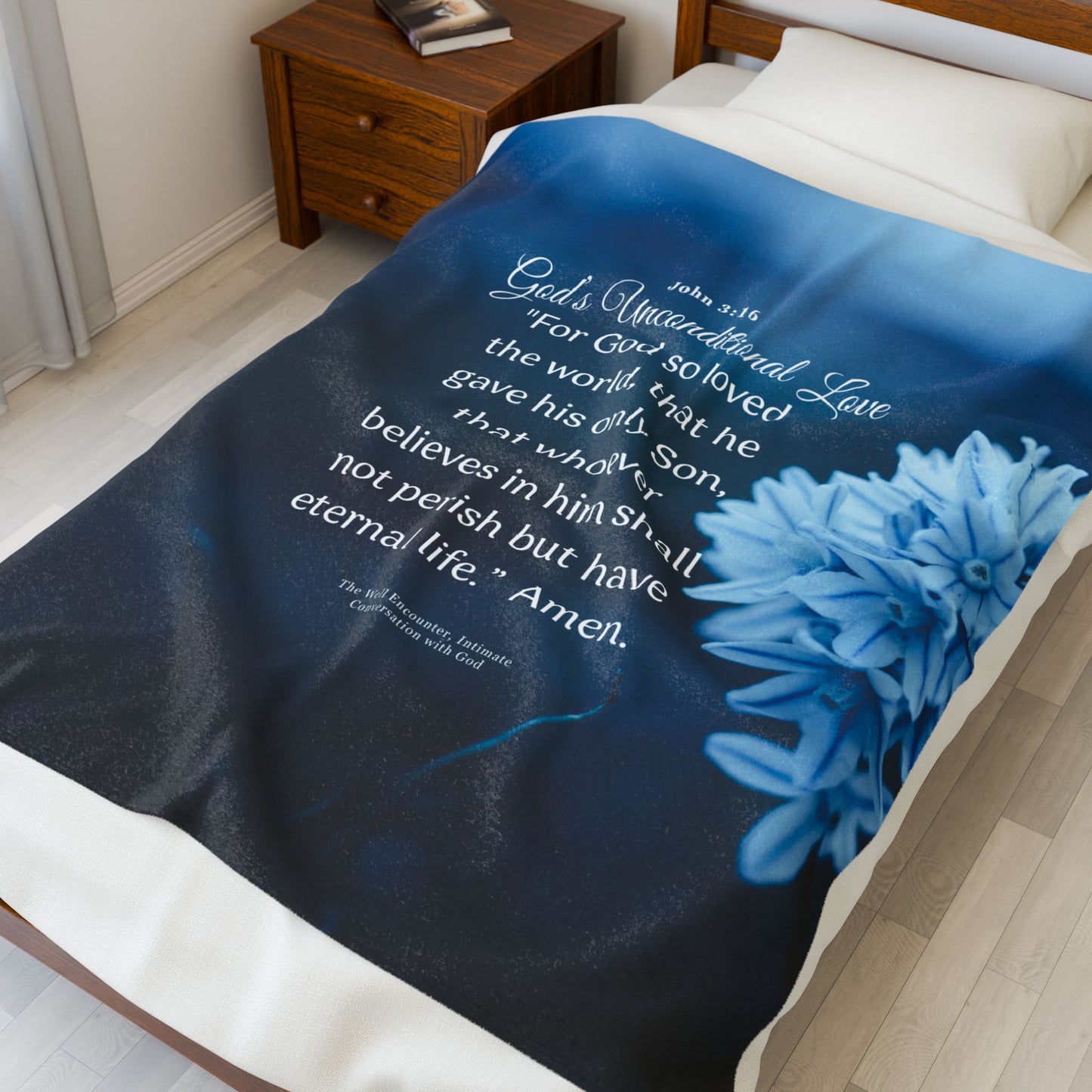 God's Unconditional Love Velveteen Plush Blanket John 3:16