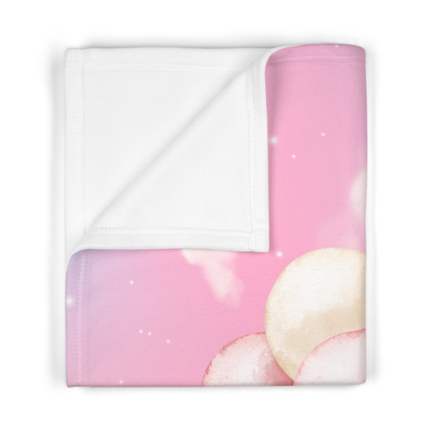 Baby Blanket — Pink Teddy with Balloons & Prayer Poem (Soft Fleece)