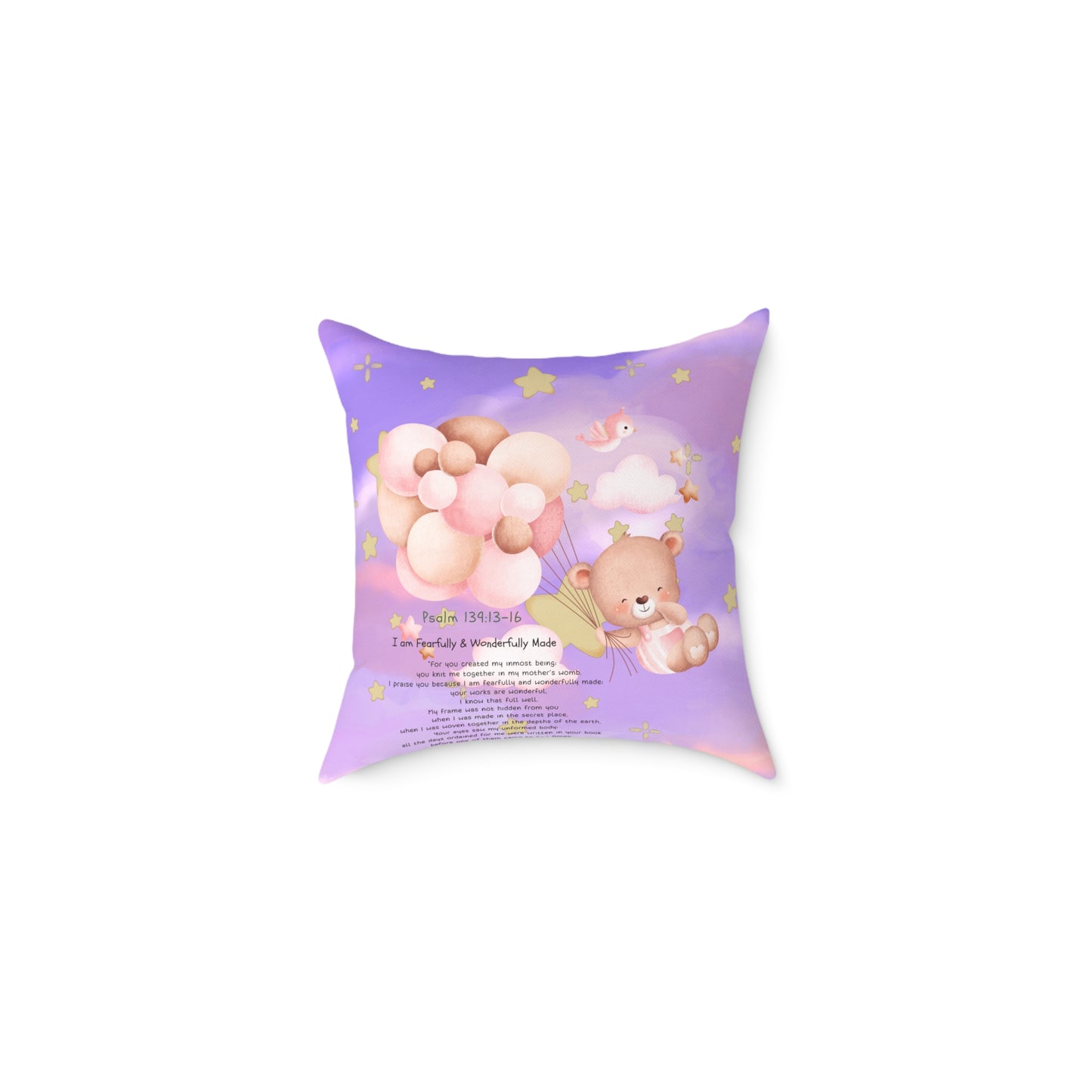 Square Poly Canvas Pillow Fearfully and Wonderfully Made for Children