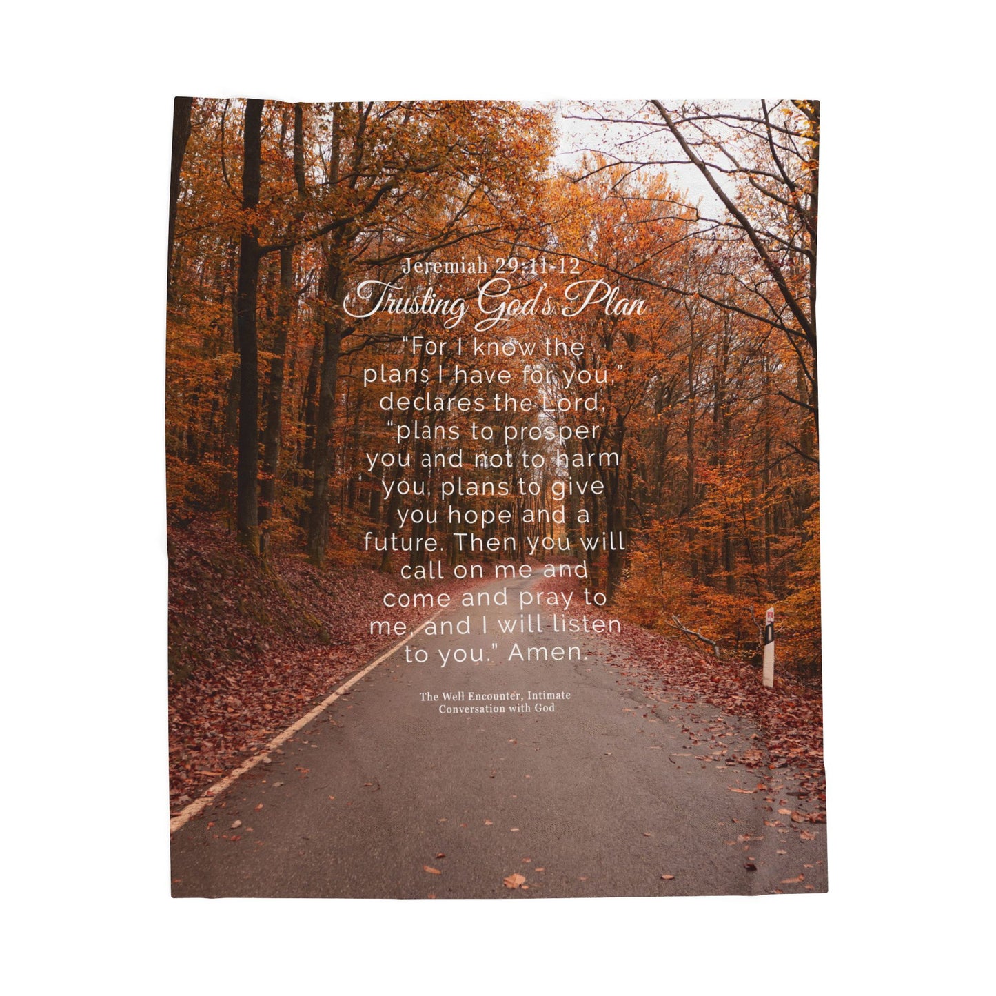 Velveteen Plush Blanket - Jeremiah 29:11-12 Bible Verse Inspirational Home Decor