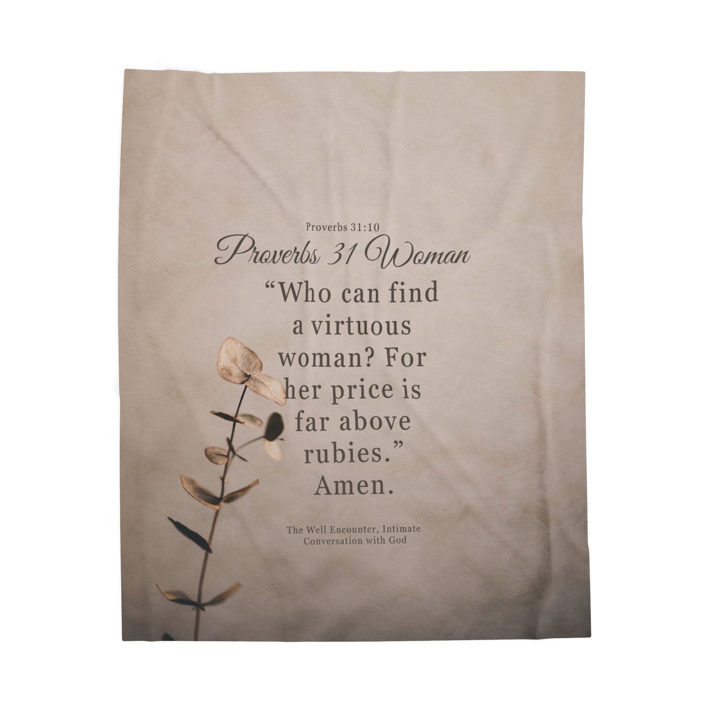 Proverbs 31 Woman Velveteen Plush Blanket - Inspirational Home Decor for Relaxation, Gift for Her, Cozy Reading, Wedding Gift, Bible [...]