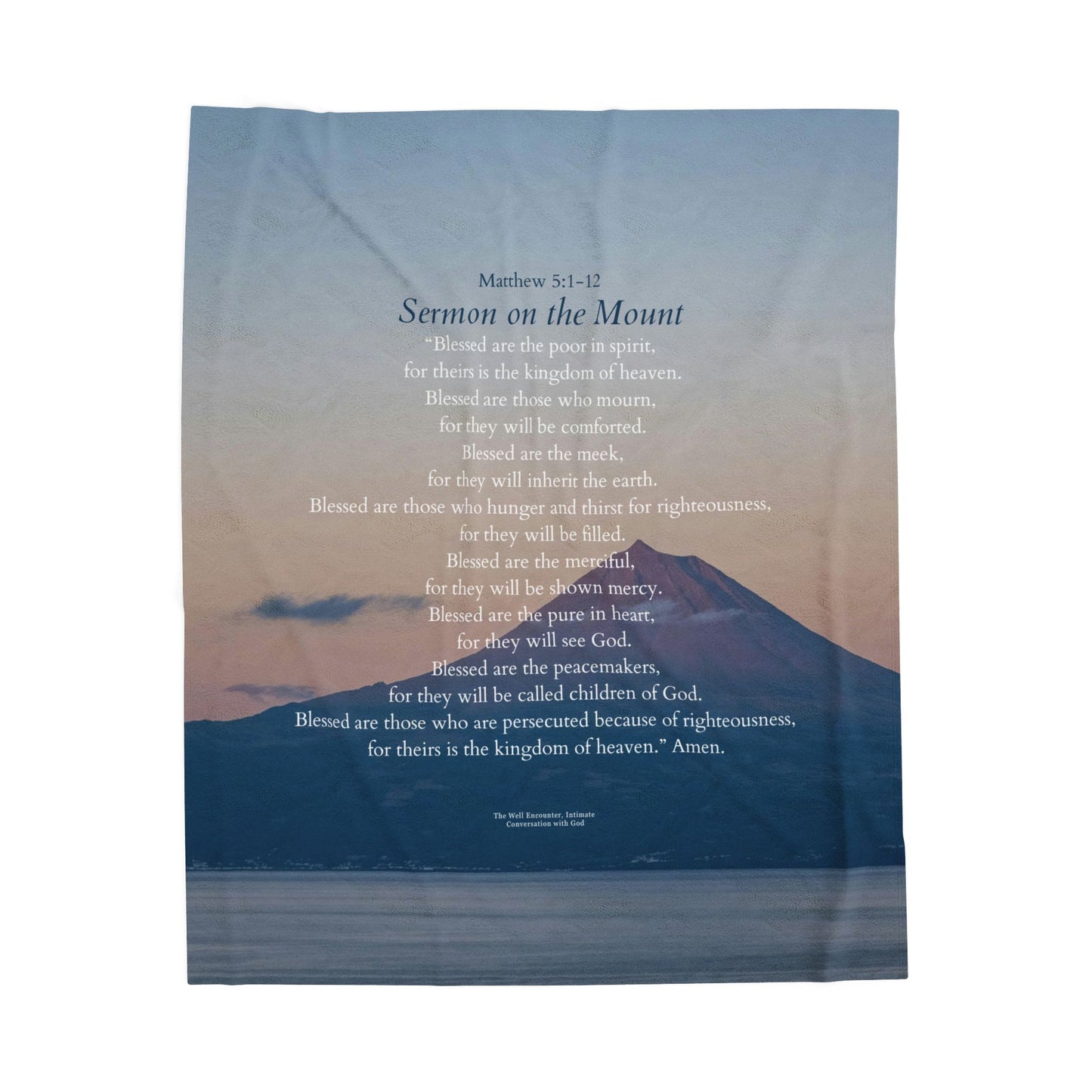 Christian Blessings Velveteen Plush Blanket — Sermon on the Mount Floral Scripture Throw