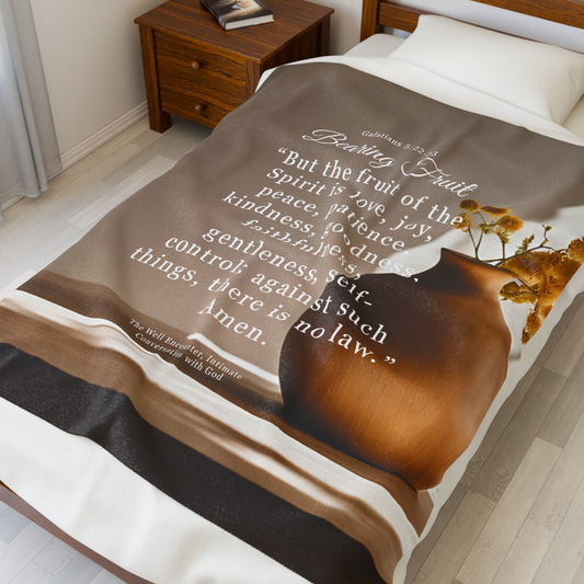 Velveteen Plush Blanket - Bearing Fruit Christian