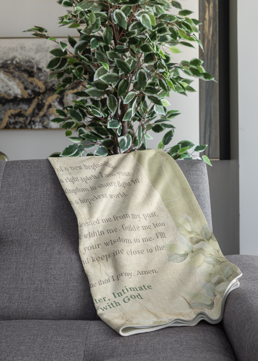 A New Beginning Inspirational Prayer Blanket, Cozy Velveteen Throw, Thoughtful Gift for New Beginnings, Home Decor, Spiritual Comfort