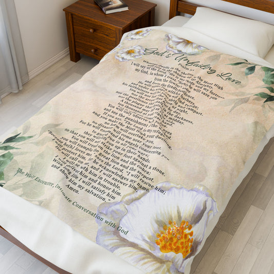 Psalm 91 God's Unfailing Love Velveteen Plush Blanket | Cozy Gift for Religious Occasions, Christian Decor, Inspirational Home Accessory, [...]