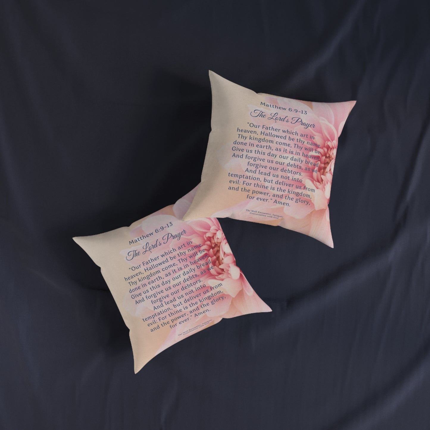 Faith-Inspired Square Pillow with The Lord's Prayer