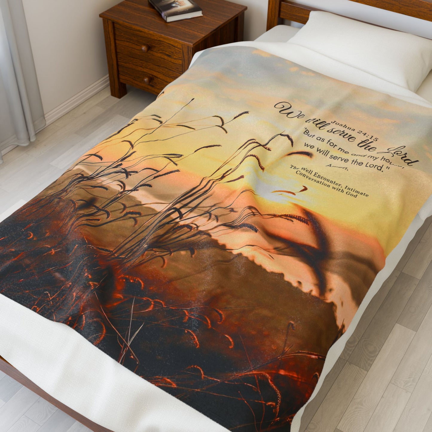 Velveteen Plush Blanket, Bible Verse Blanket, Faith Throw, Religious Gift, Inspirational Bedding, Verse Quote Cozy Throw