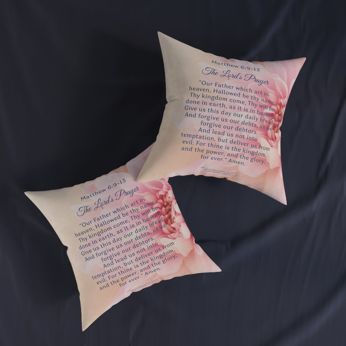 Faith-Inspired Square Pillow with The Lord's Prayer