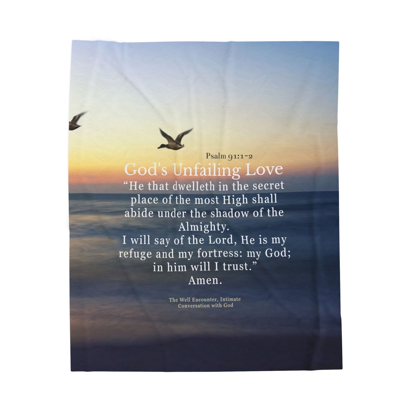Psalm 91:1-2 God's Unfailing Love Velveteen Plush Blanket | Cozy Gift for Religious Occasions, Christian Decor, Inspirational Home Accessory, [...]