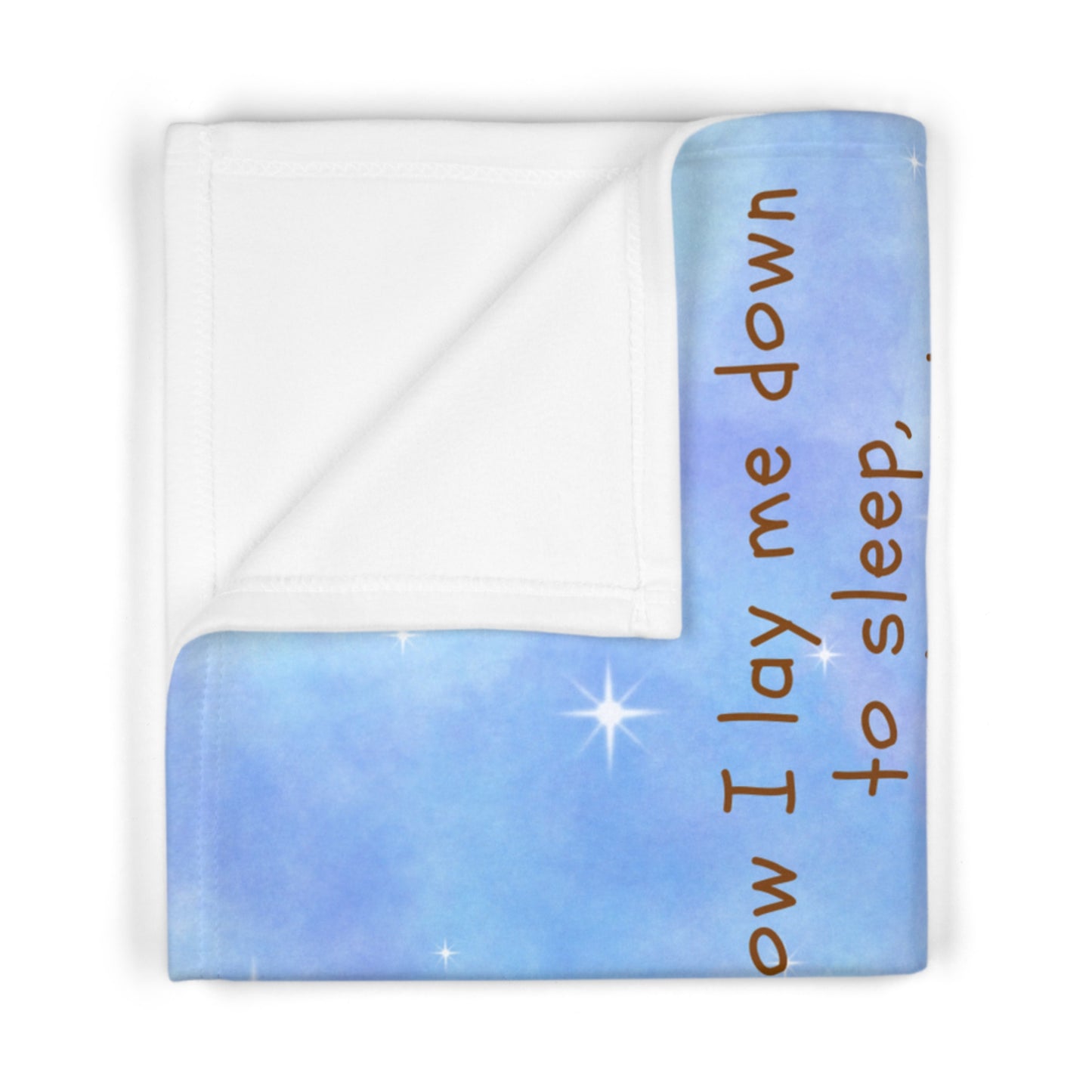 Baby Blanket — Blue Night Sky Prayer Design (Now I Lay Me Down to Sleep)