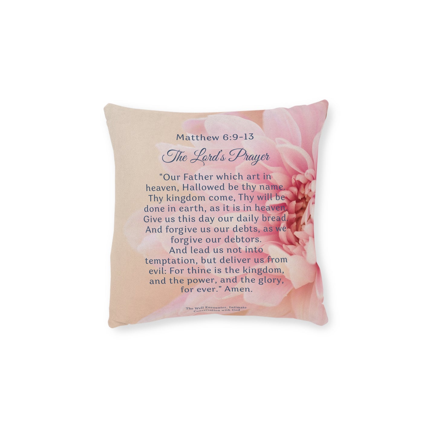 Faith-Inspired Square Pillow with The Lord's Prayer