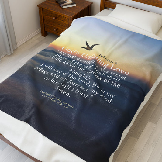 Psalm 91:1-2 God's Unfailing Love Velveteen Plush Blanket | Cozy Gift for Religious Occasions, Christian Decor, Inspirational Home Accessory, [...]